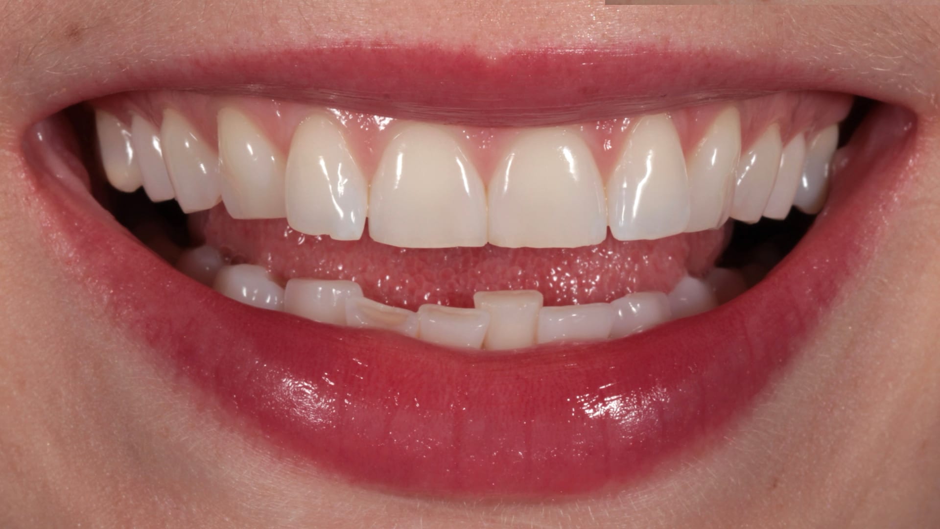 Before — Invisalign + composite bonding — straighter and polished